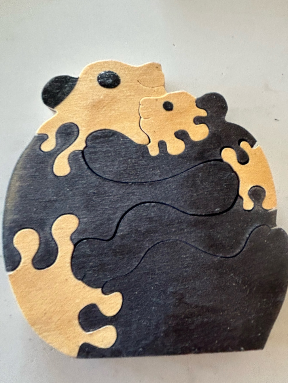Vintage Wooden Panda Puzzle by British artisan Carol Leith - Picture 5 of 5